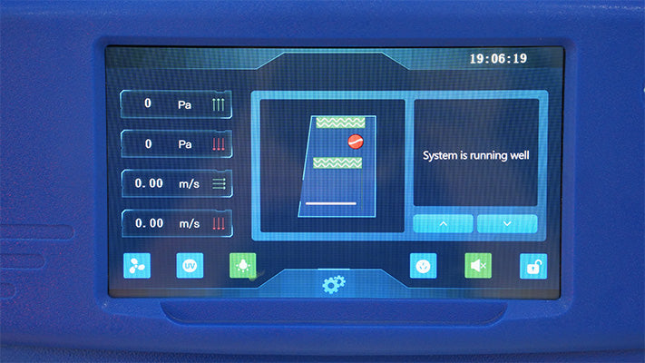 Dual-sided Class II A2 biosafety cabinet – touch-screen control panel