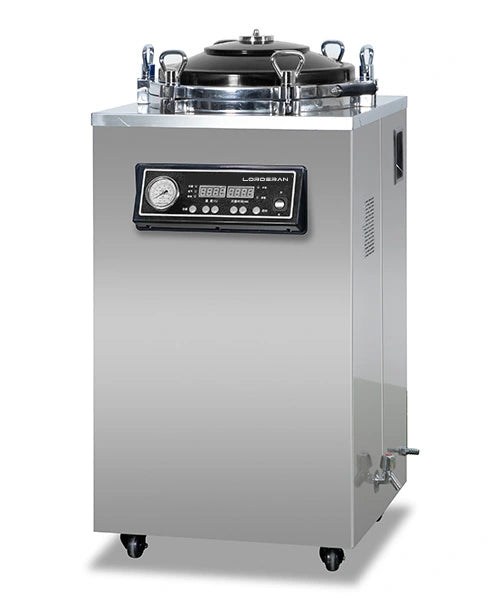 Autoclave Stérilisateur Vertical LORDERAN 150L avec Couvercle à Boulons Traditionnels, Échappement Automatique, Grand Stérilisateur à Vapeur de Laboratoire