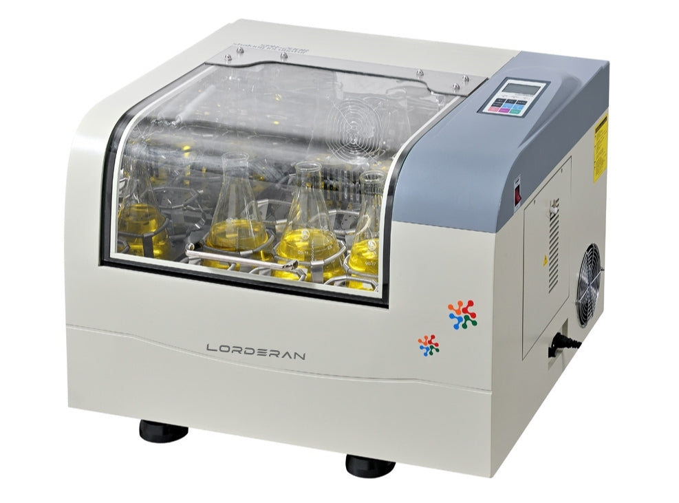 Incubadora-agitador refrigerada de sobremesa LORDERAN 80L, agitador orbital de accionamiento equilibrado de un solo eje suave para cultivo celular y microbiología