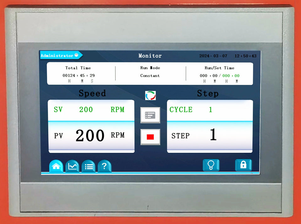 Orbital shaker – touch-screen control panel