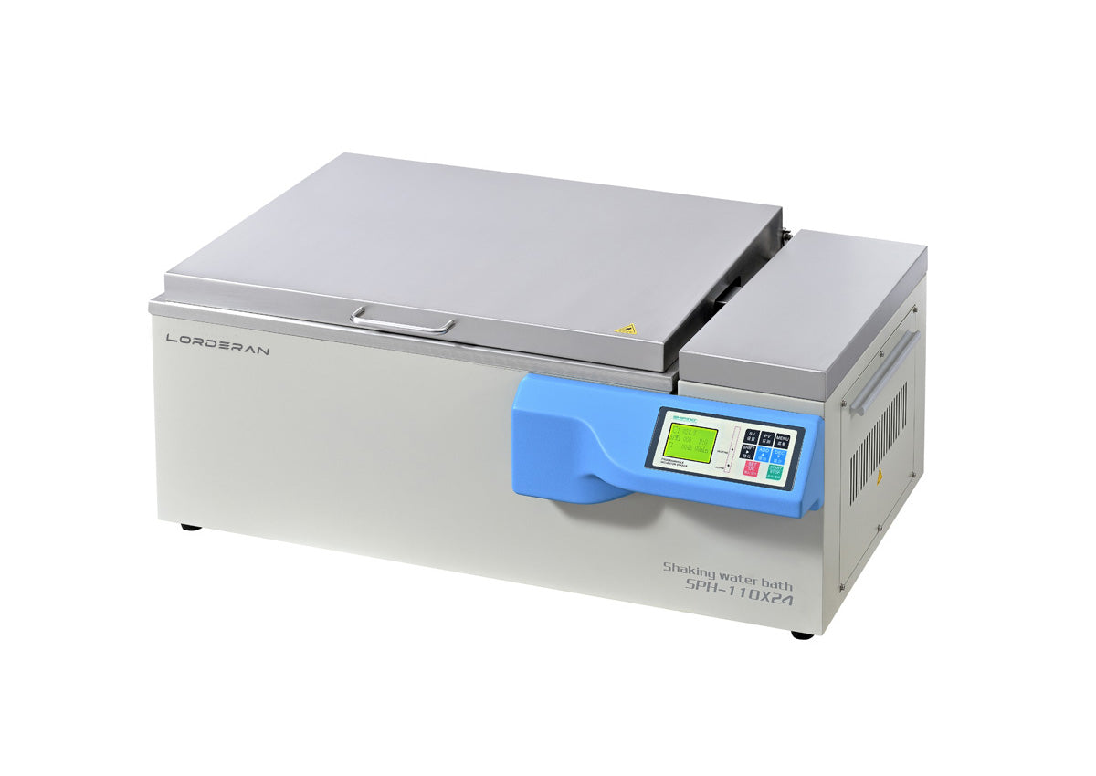 Bain-marie agitateur LORDERAN pour fonctionnement continu, 20-200 tr/min, à très faible niveau sonore, avec entraînement équilibré