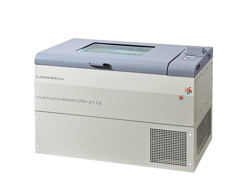 Incubadora agitadora de piso LORDERAN, 30-300 rpm, incubadora agitadora de laboratorio de servicio pesado para operación continua 24/7, incubadora agitadora con control de temperatura y bajo ruido de accionamiento de un solo eje para cultivo celular