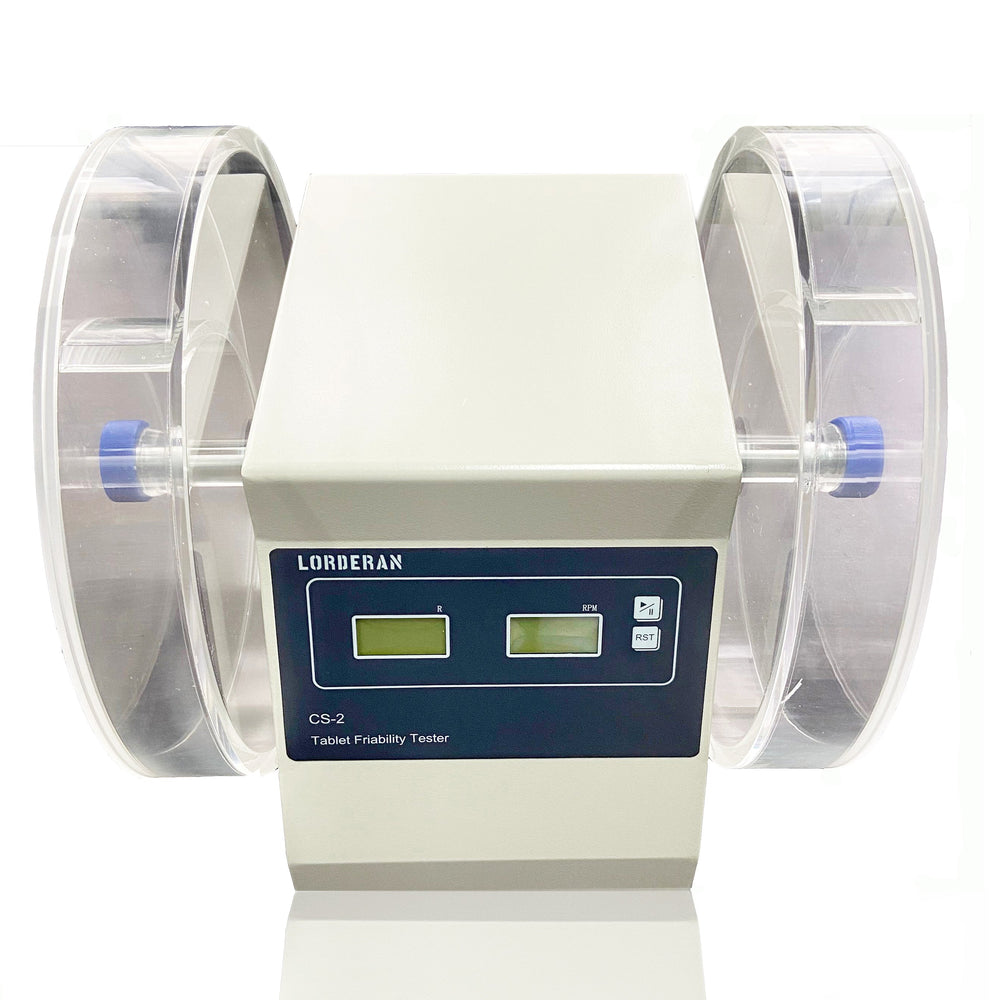 LORDERAN Testeur de friabilité à double tambour, Testeur de friabilité numérique de comprimés de laboratoire avec arrêt automatique et contrôle de la vitesse